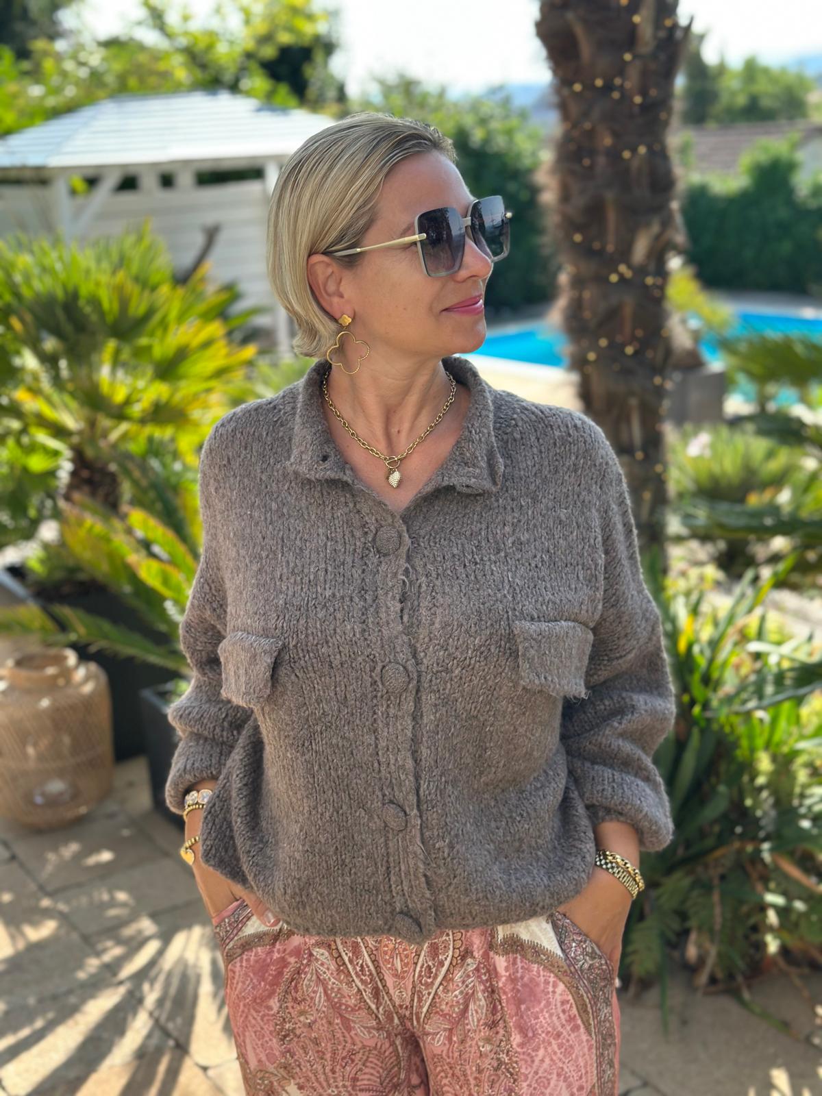 Strickjacke "Soft Taupe"