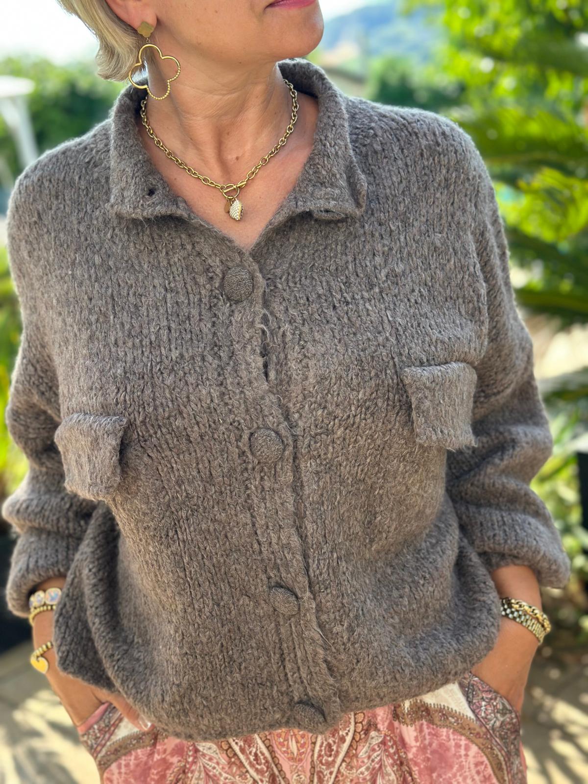 Strickjacke "Soft Taupe"