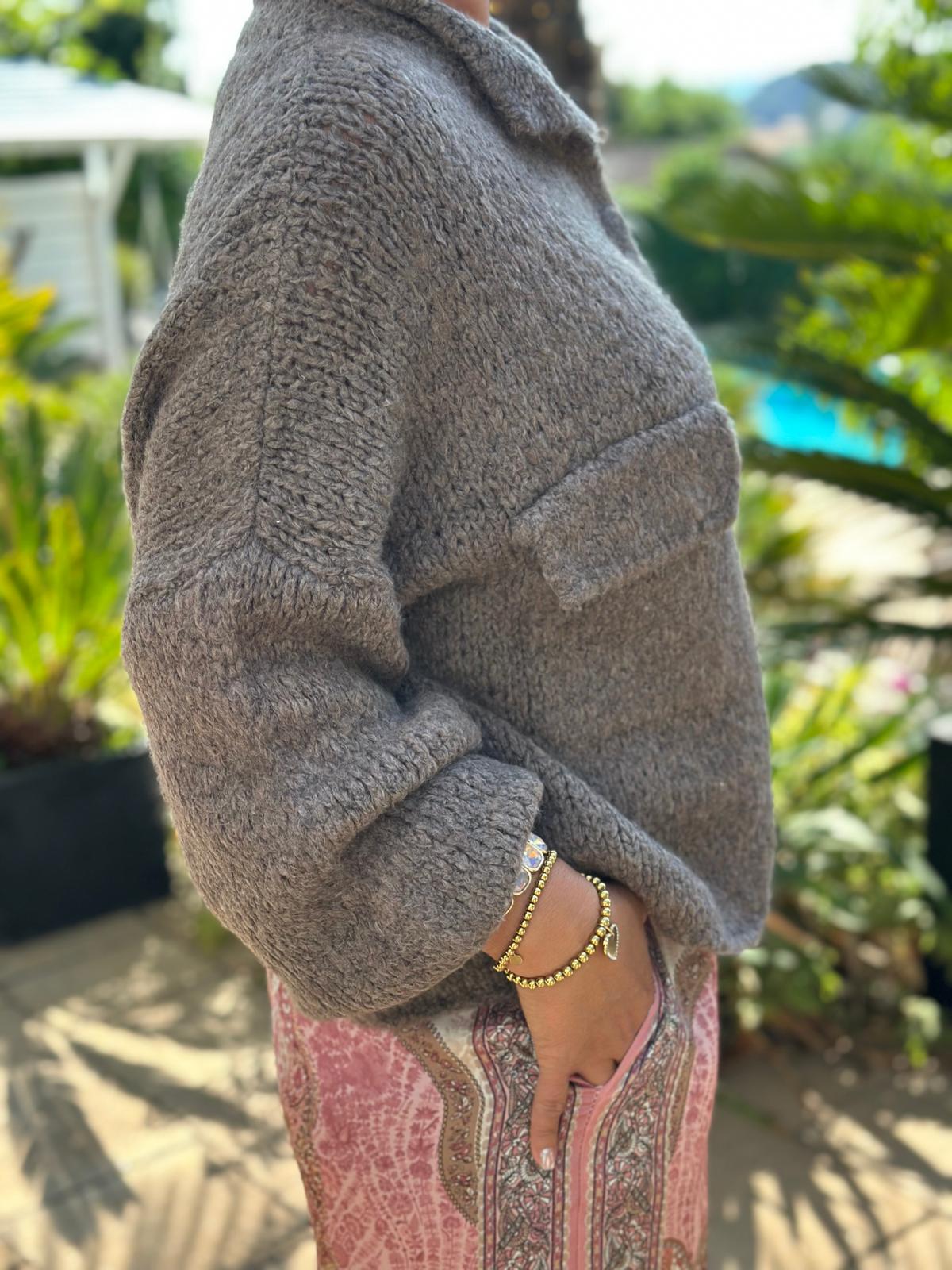 Strickjacke "Soft Taupe"