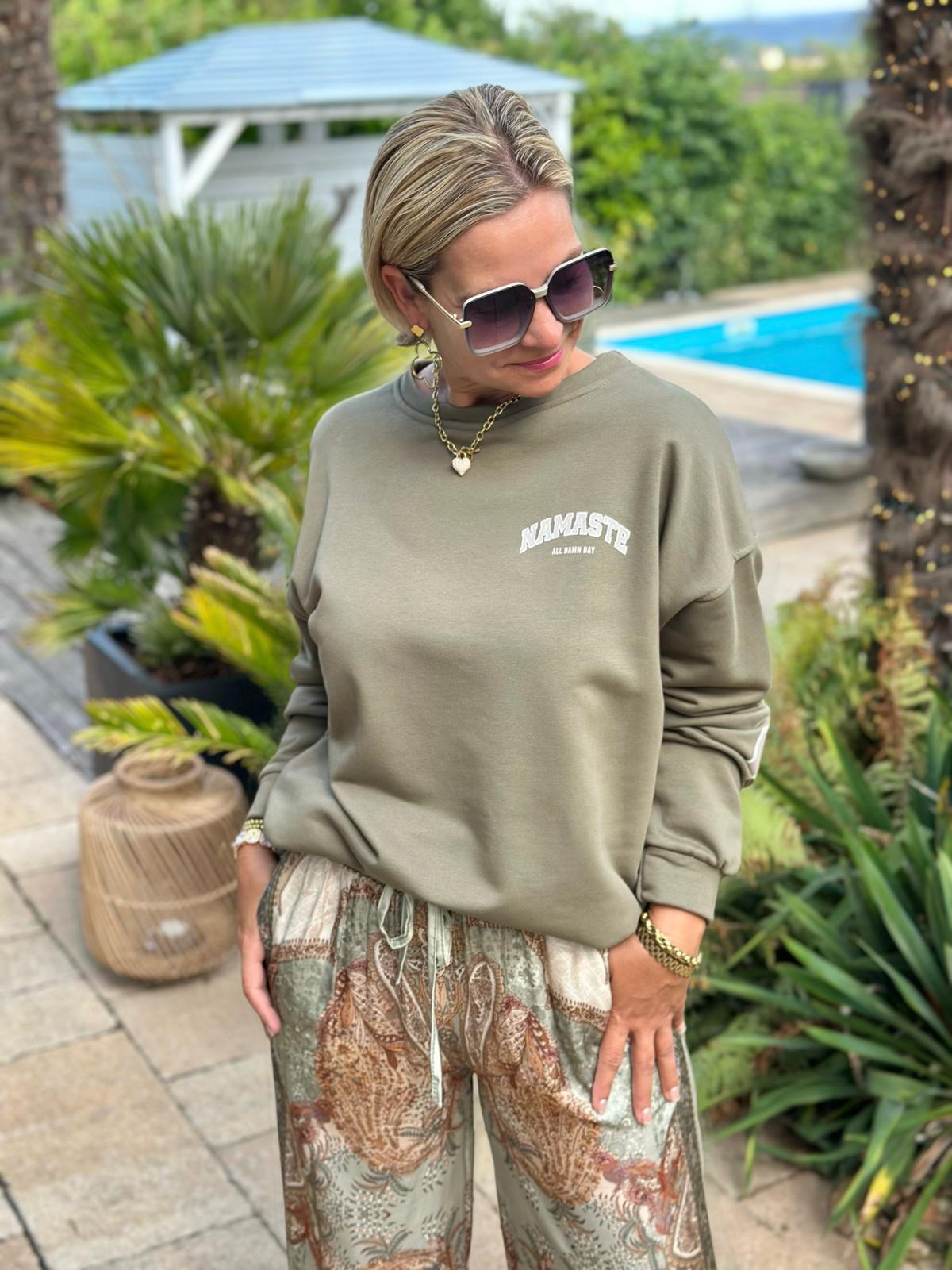 Namaste Bliss Sweatshirt – Olive Love