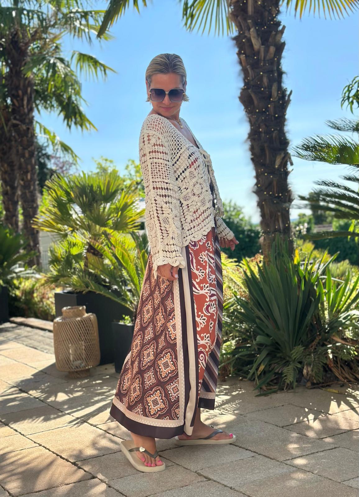 Ibiza Bloom Cardigan in Cremé