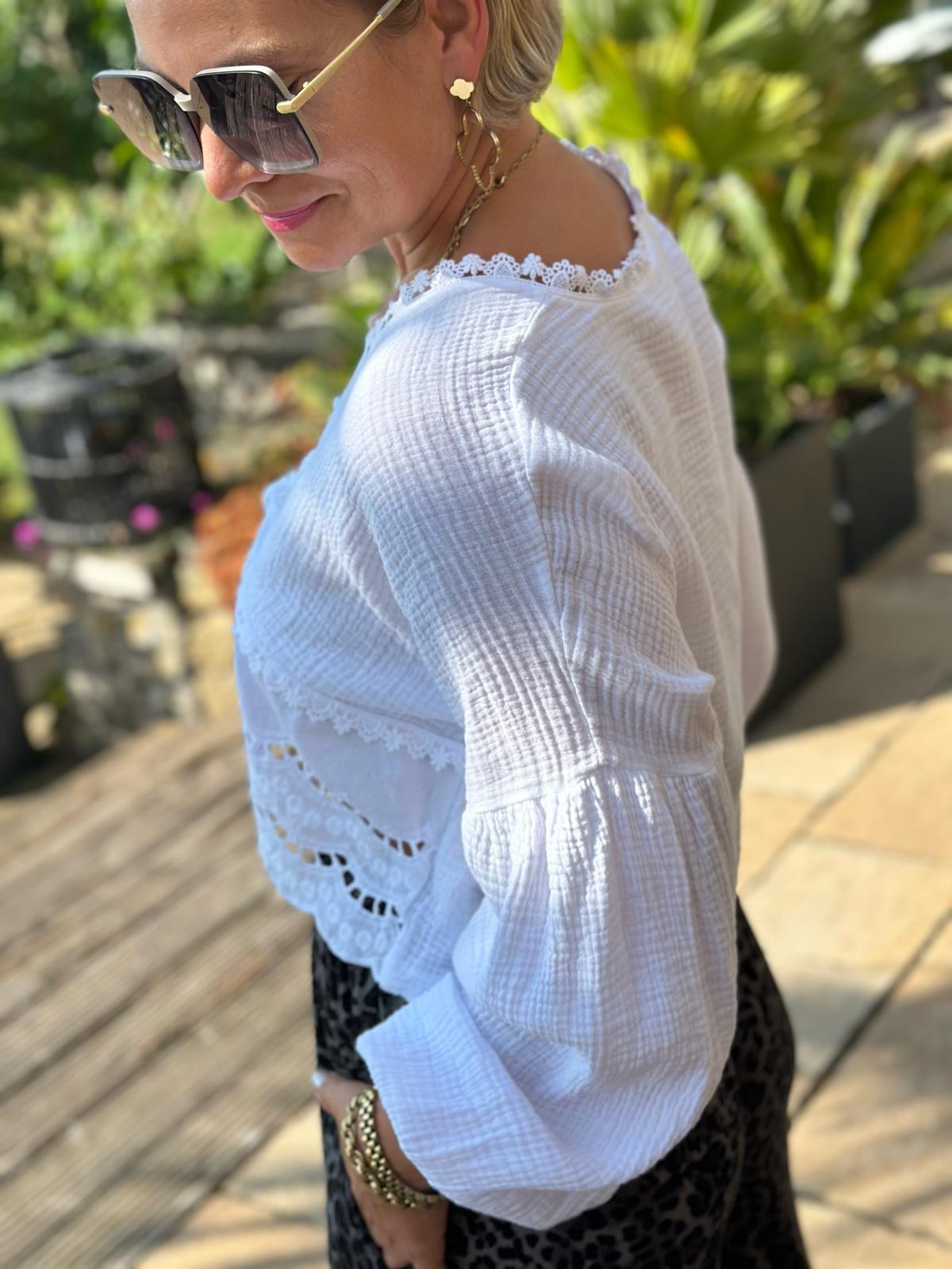 Bluse "Bella Bianca" in Weiss