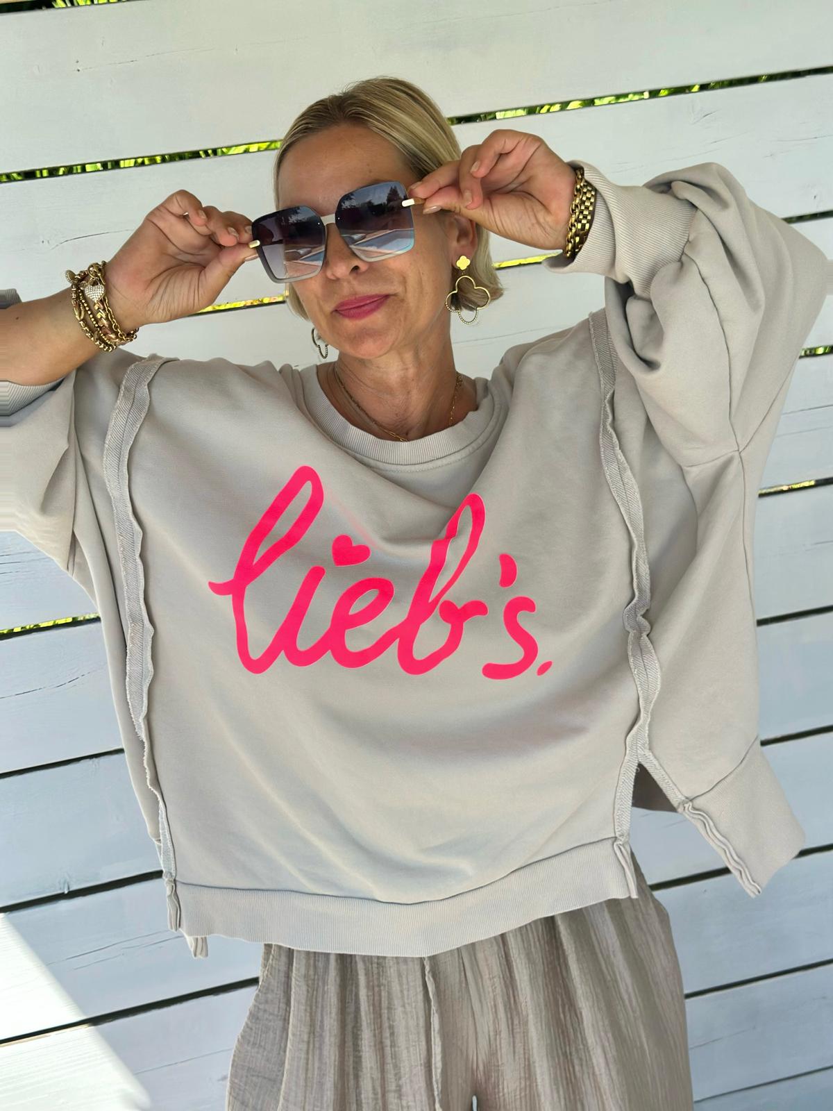 Sweatshirt "LIEB'S" – Beige