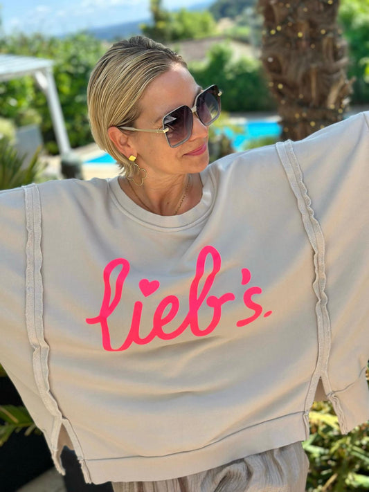 Sweatshirt "LIEB'S" – Beige
