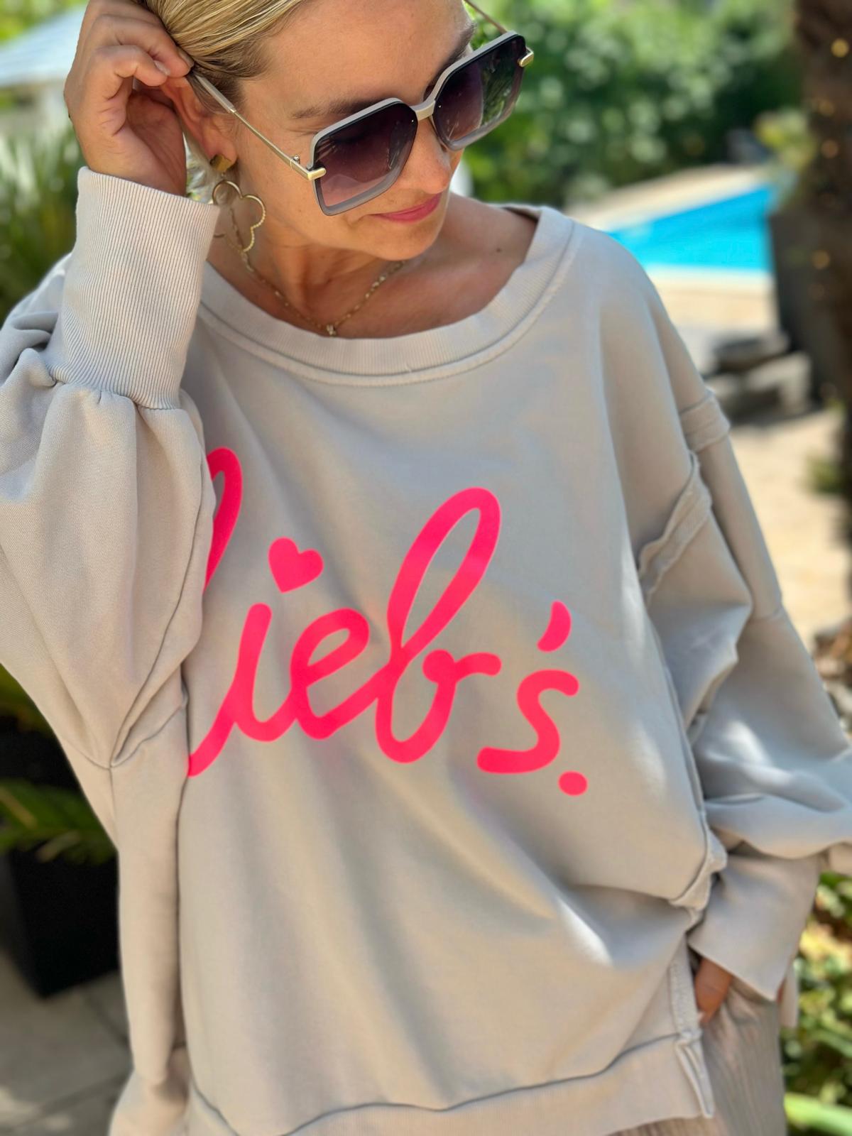 Sweatshirt "LIEB'S" – Beige