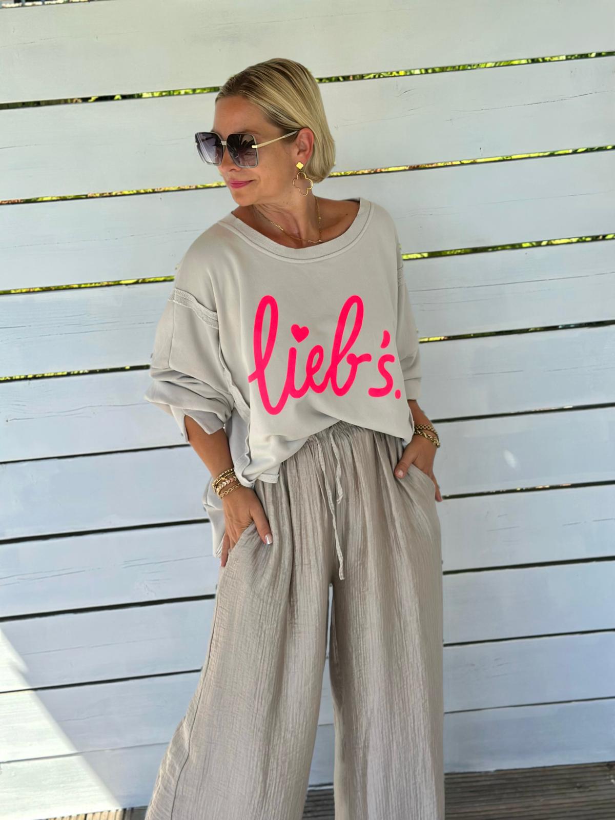 Sweatshirt "LIEB'S" – Beige