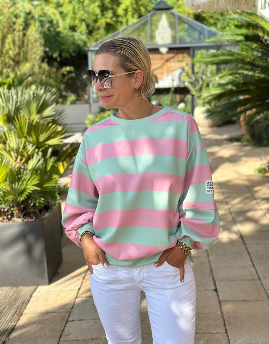 Sweatshirt "Mint Candy" – Pastell Mint & Rosa
