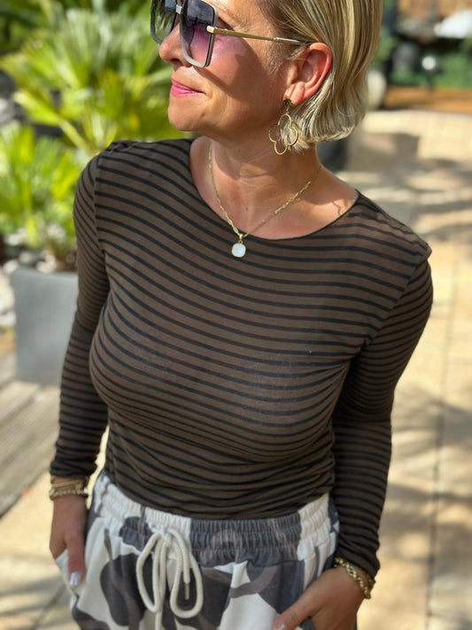 Langarm-Shirt "Mocha Lines"
