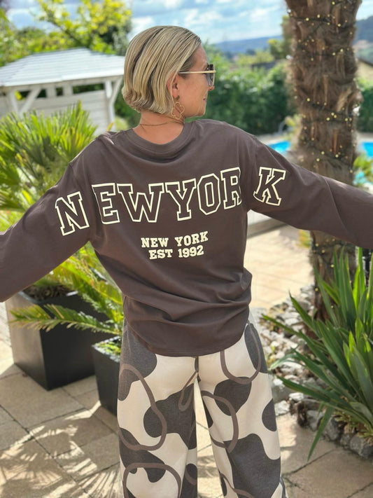Sweatshirt "NY Downtown" in Chocolate