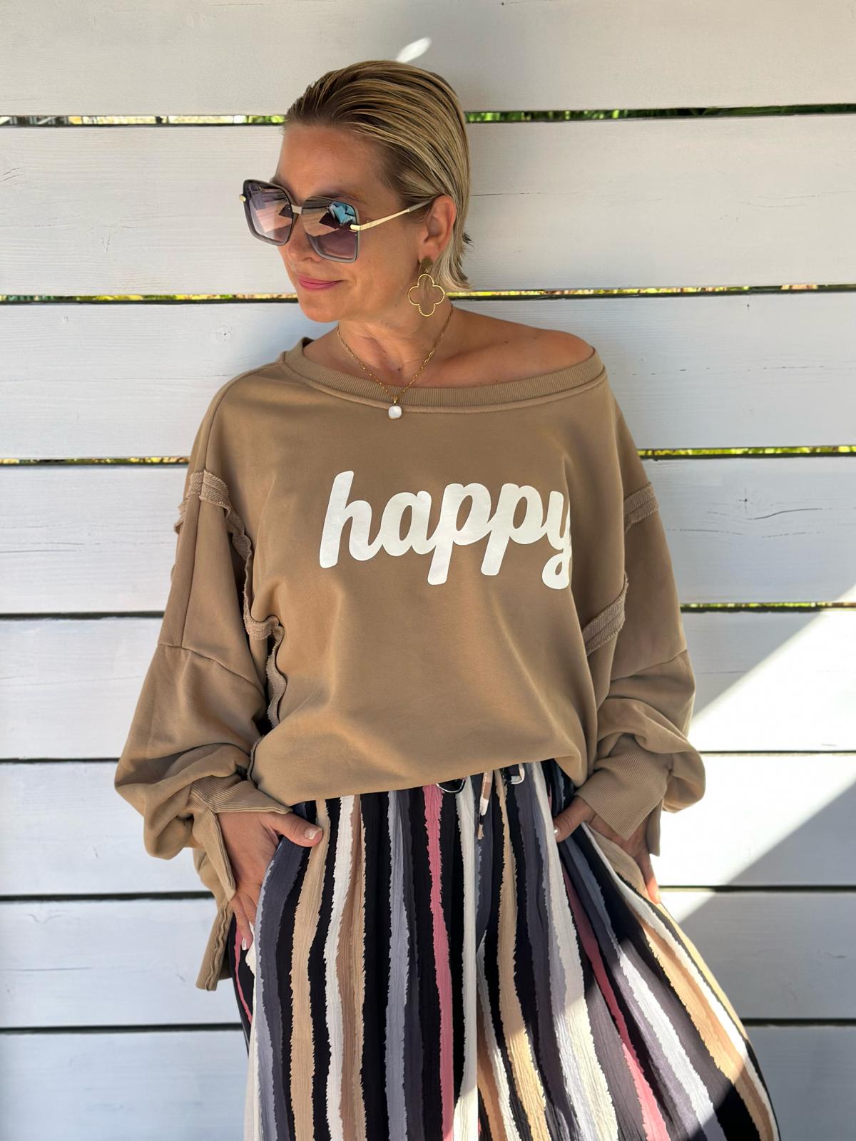 HAPPY Oversize Sweatshirt – Caramel