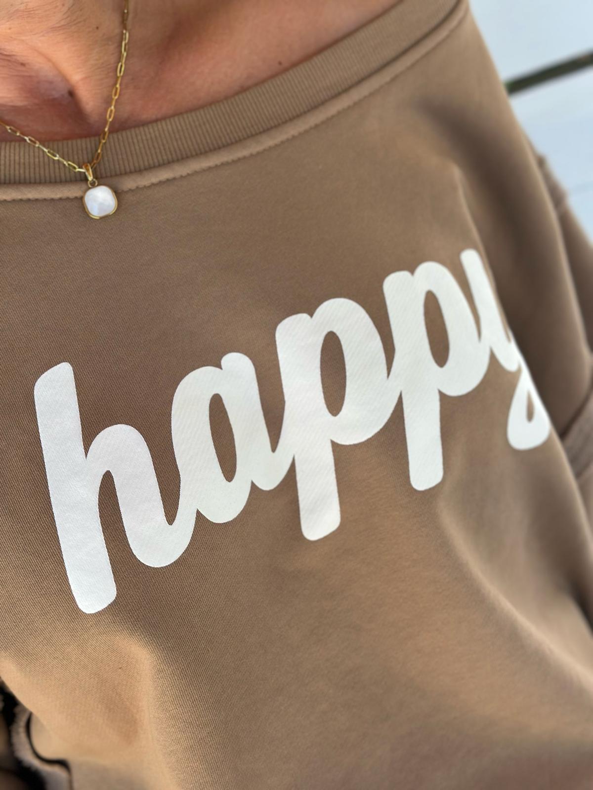 HAPPY Oversize Sweatshirt – Caramel