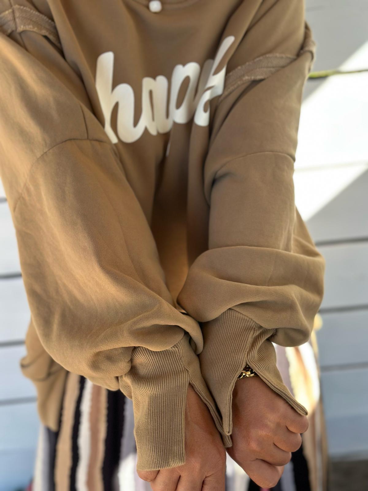 HAPPY Oversize Sweatshirt – Caramel
