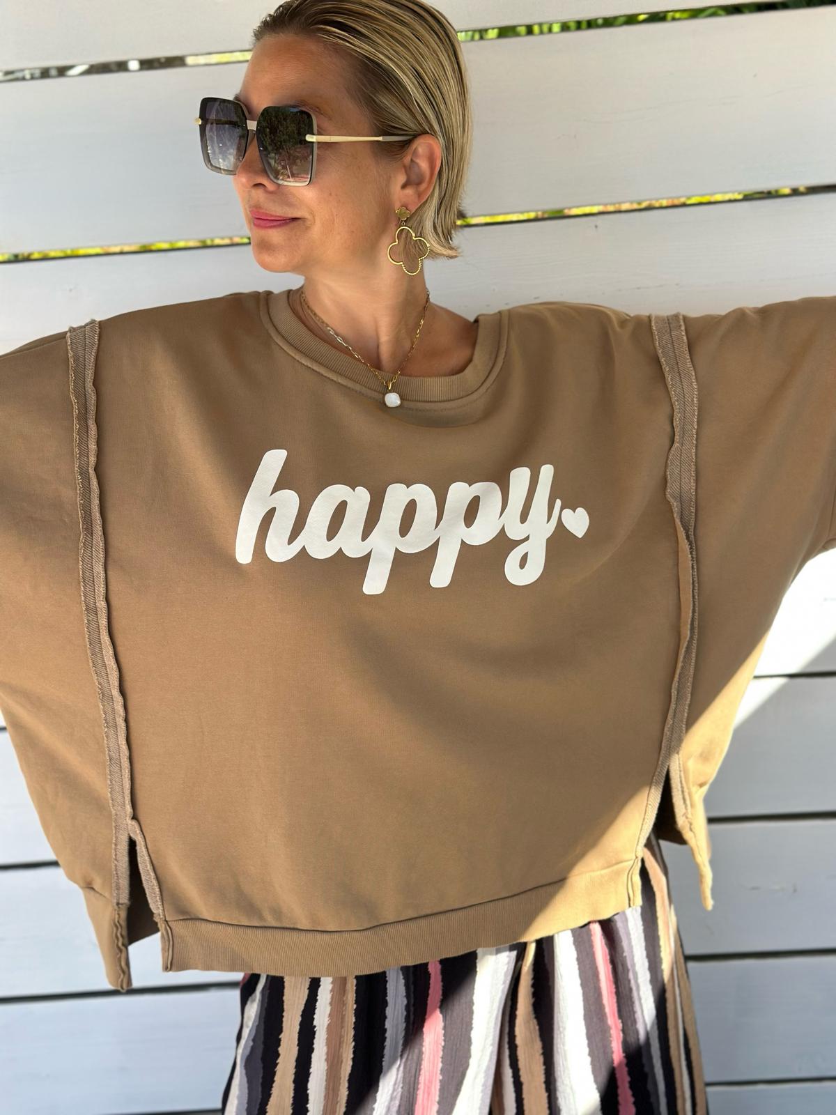 HAPPY Oversize Sweatshirt – Caramel
