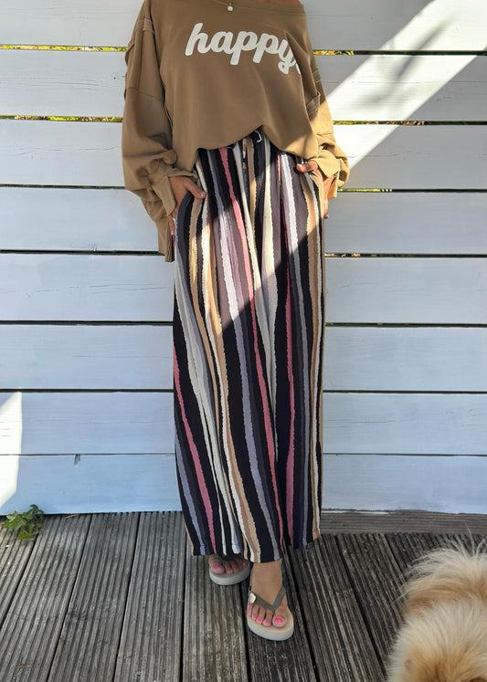 Palazzo Hose Sunset Stripes – Mocha