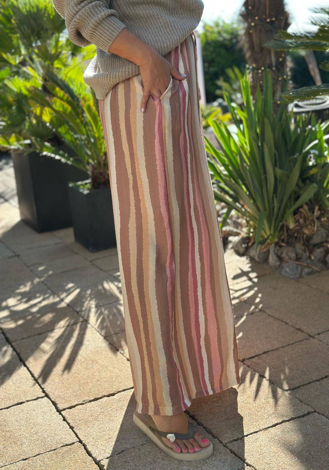 Palazzo Hose Sunset Stripes – Rosé