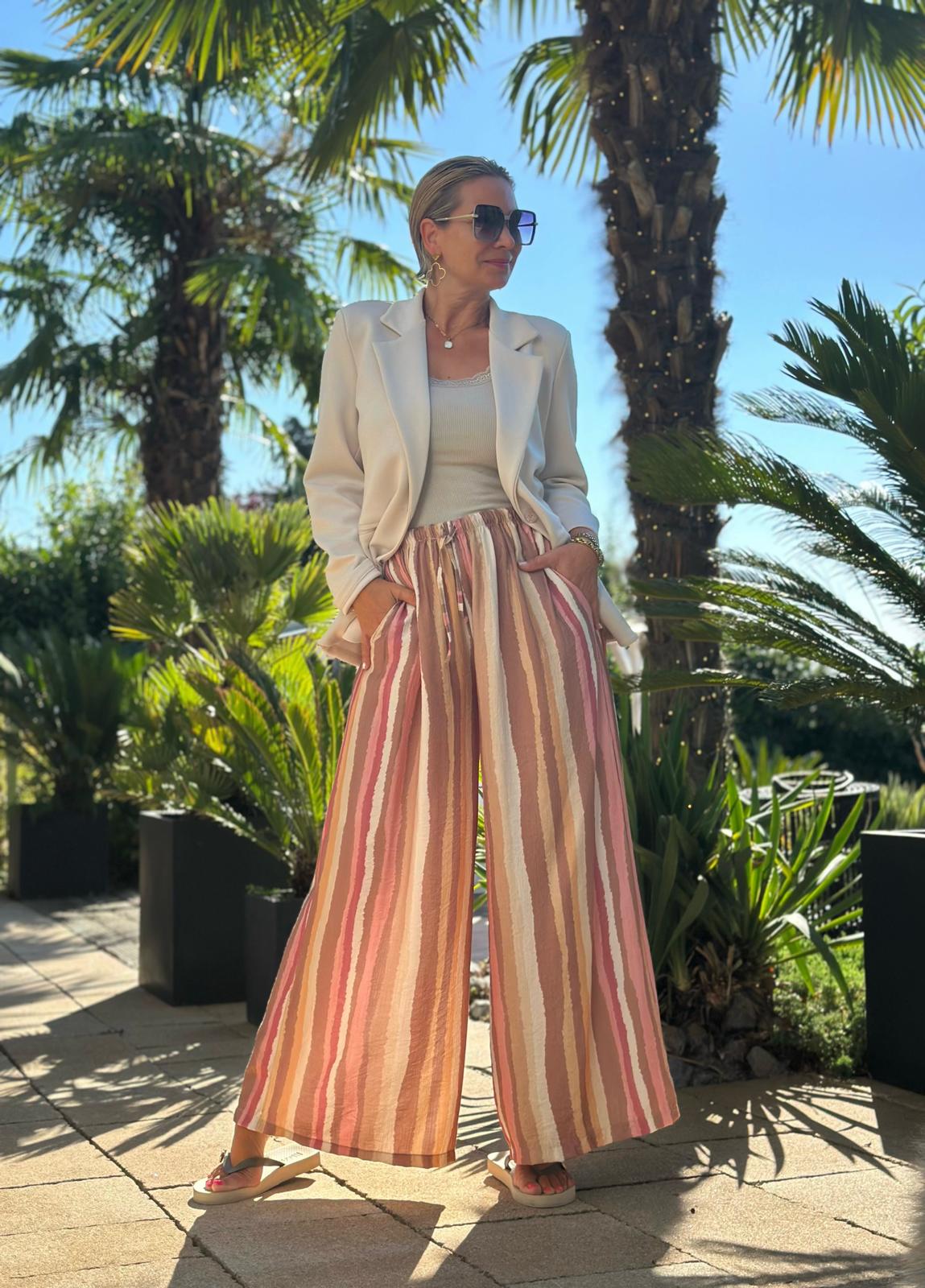 Palazzo Hose Sunset Stripes – Rosé