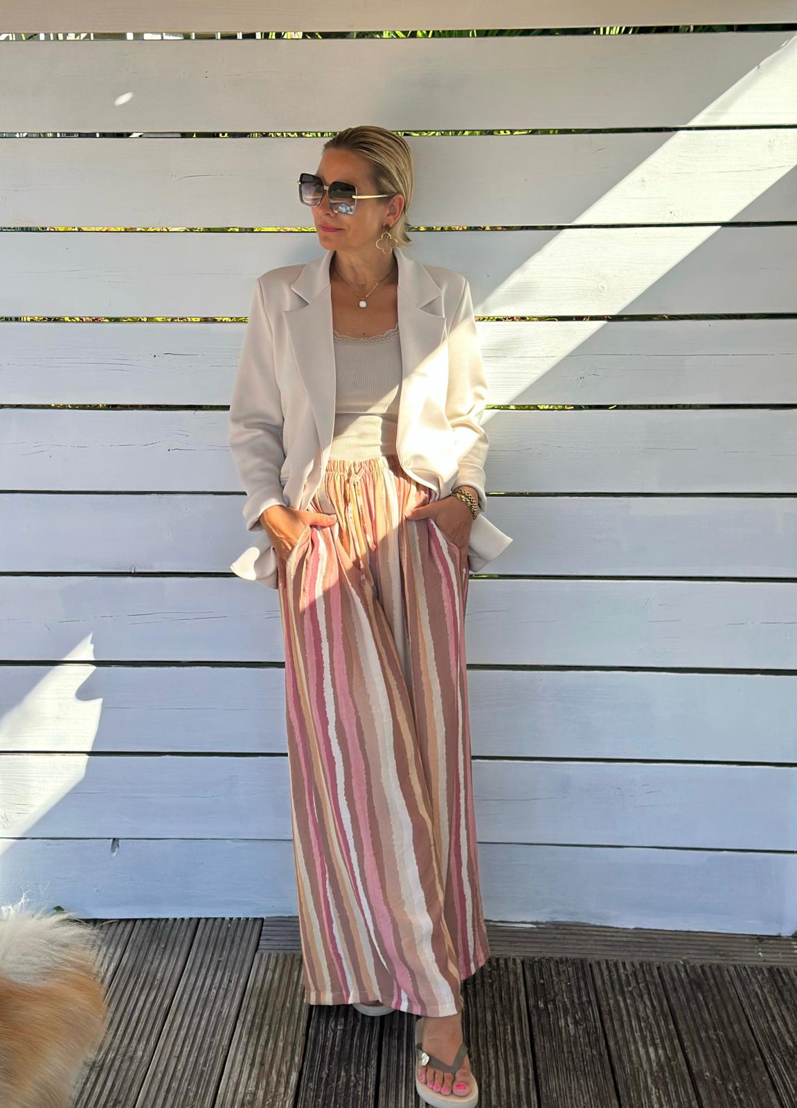 Palazzo Hose Sunset Stripes – Rosé