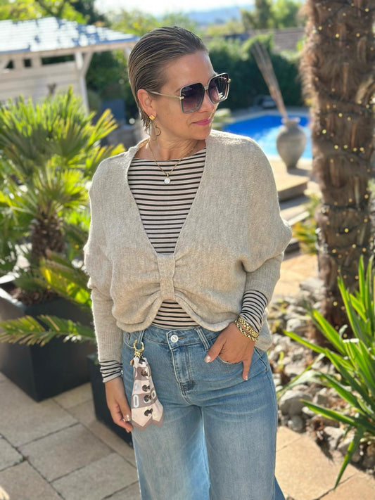 Sweet Bow Strickpullover – Light Cremé