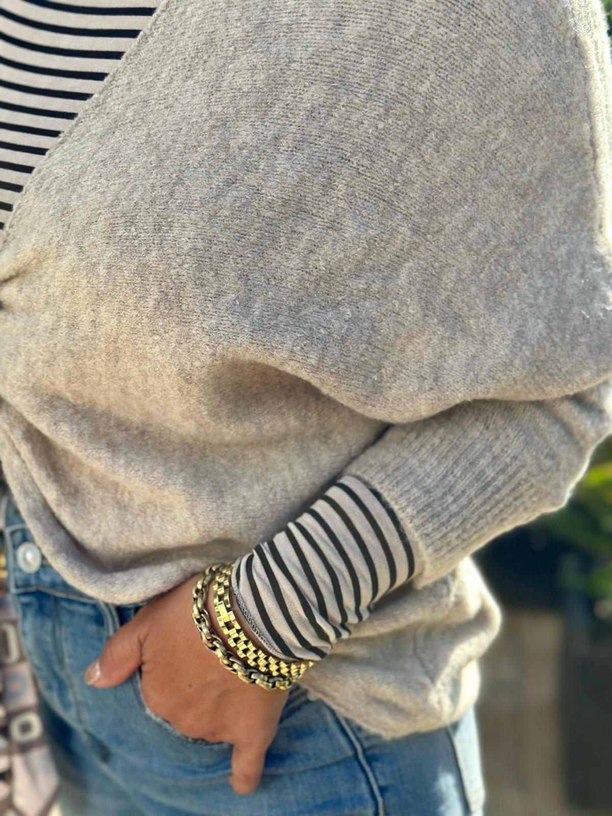 Sweet Bow Strickpullover – Light Cremé