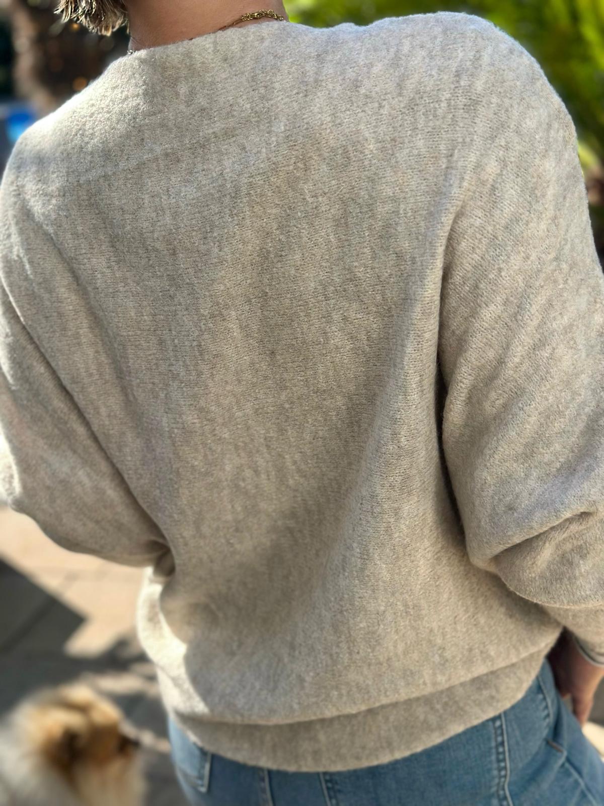 Sweet Bow Strickpullover – Light Cremé