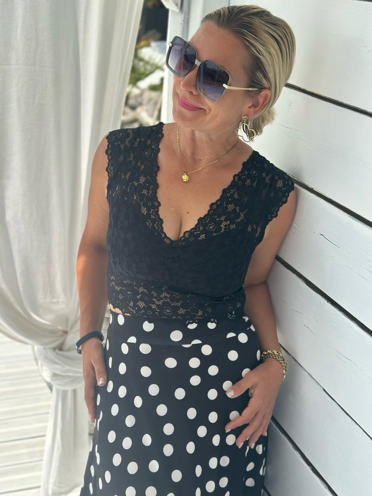 Spitzentop "Belle Époque" in Schwarz