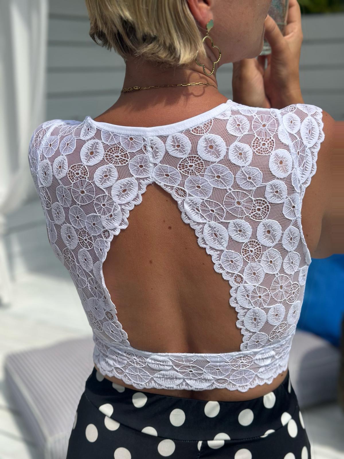 Spitzentop "Belle Époque" in Weiss