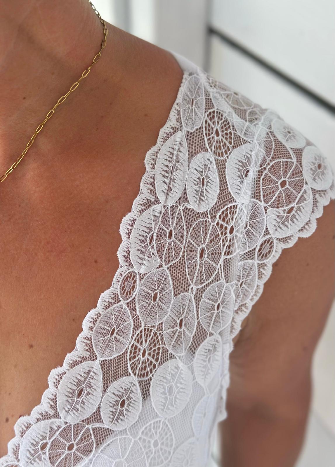 Spitzentop "Belle Époque" in Weiss