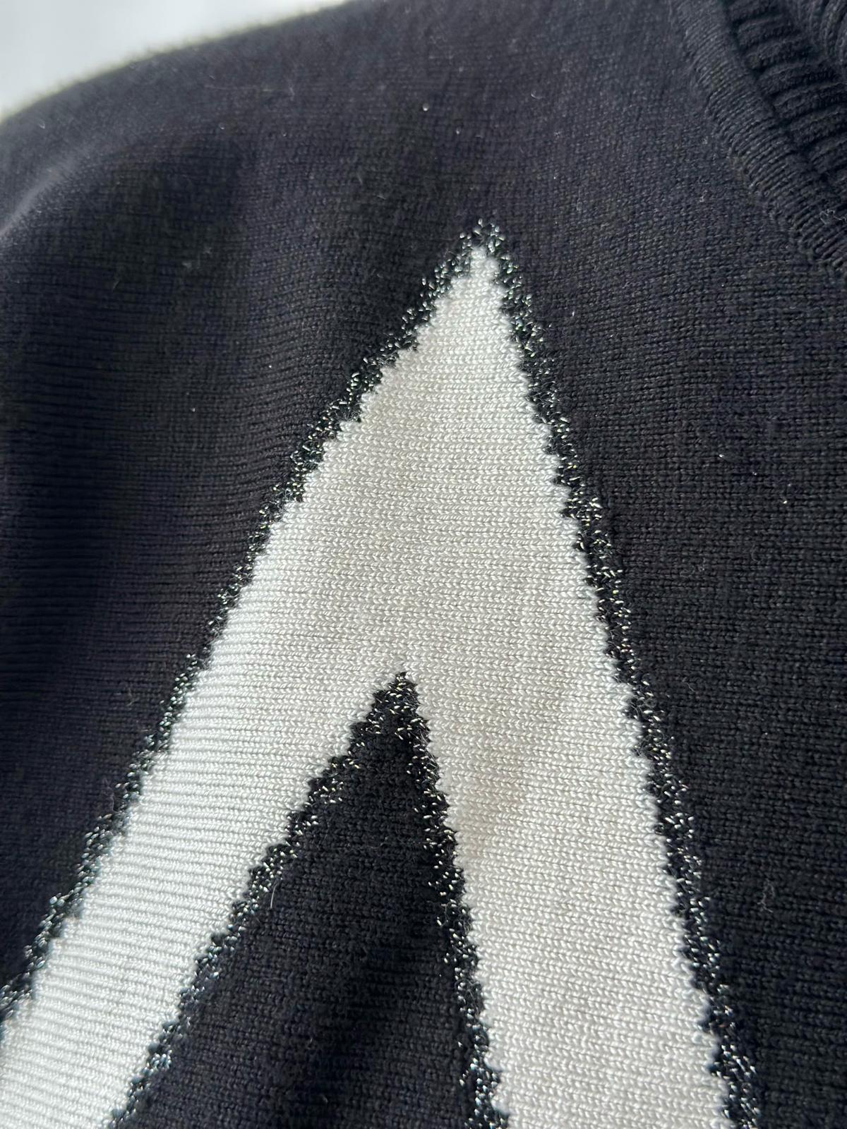 LEO & UGO – Rollkragenpullover „Zig Zag“ Schwarz/Creme