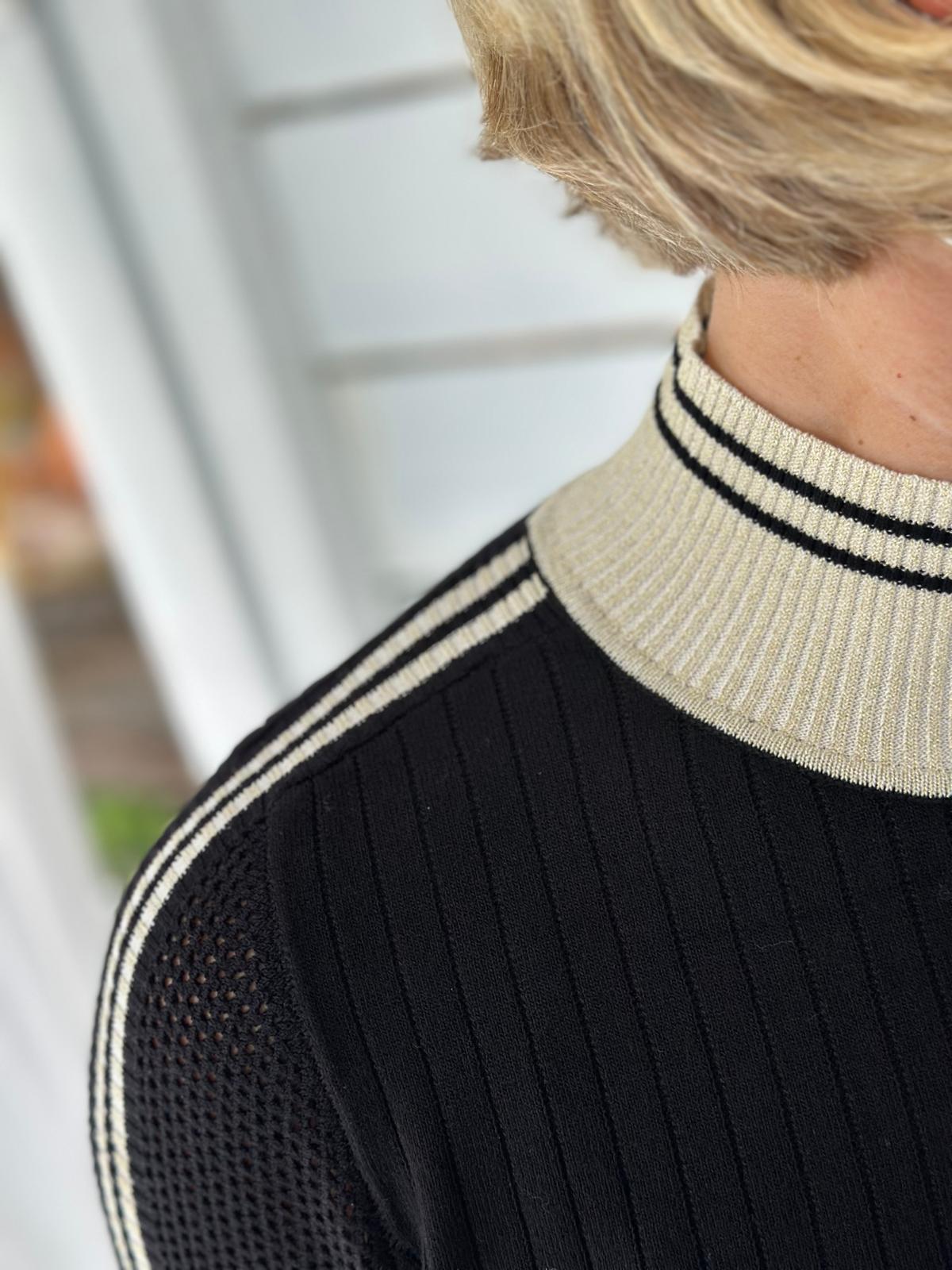 LEO & UGO – Pullover „Paris Chic“ Schwarz/Creme