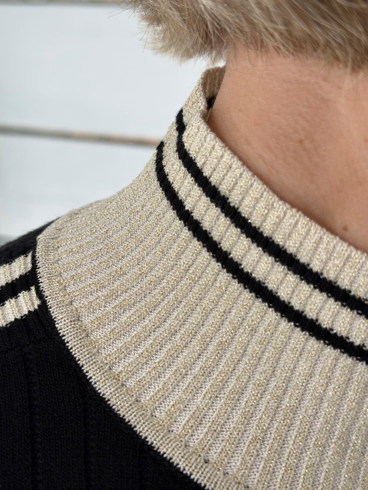 LEO & UGO – Pullover „Paris Chic“ Schwarz/Creme