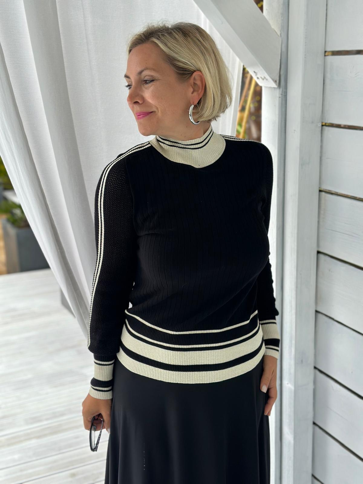 LEO & UGO – Pullover „Paris Chic“ Schwarz/Creme