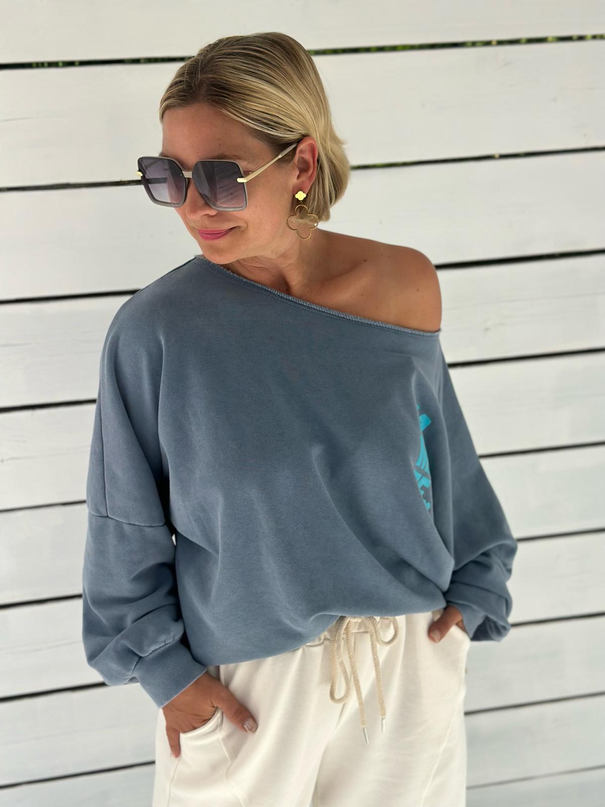 Namaste Soul – Vintage Blue & Turquoise Sweatshirt