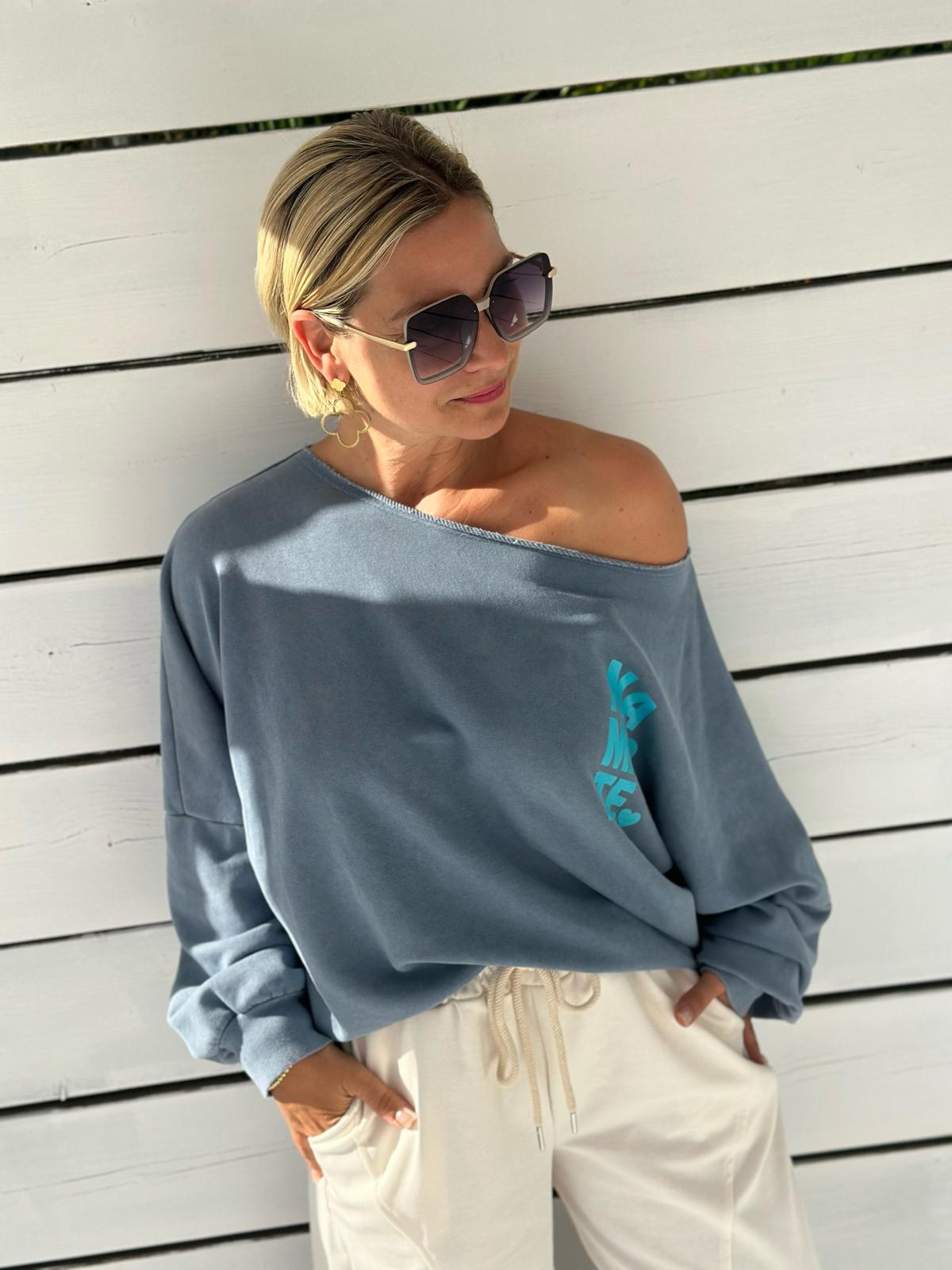 Namaste Soul – Vintage Blue & Turquoise Sweatshirt