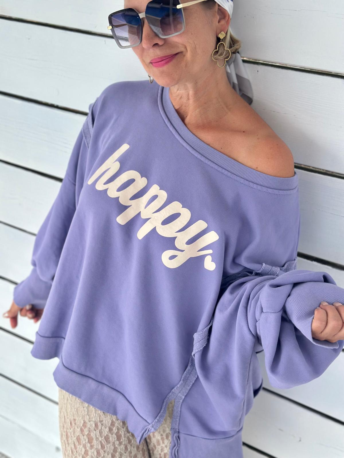 HAPPY Oversize Sweatshirt - Flieder