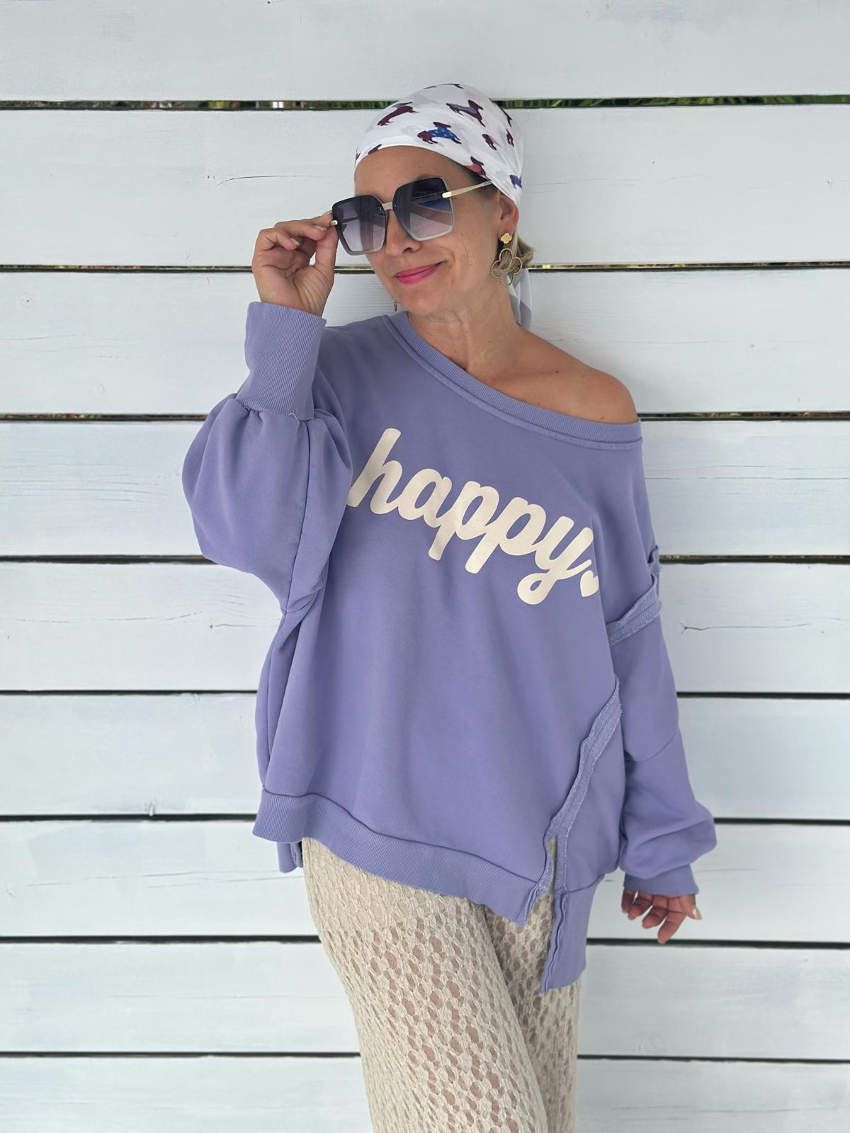HAPPY Oversize Sweatshirt - Flieder