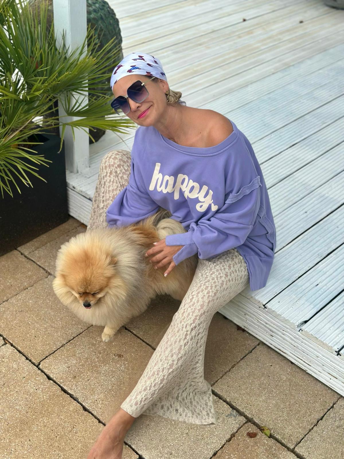 HAPPY Oversize Sweatshirt - Flieder