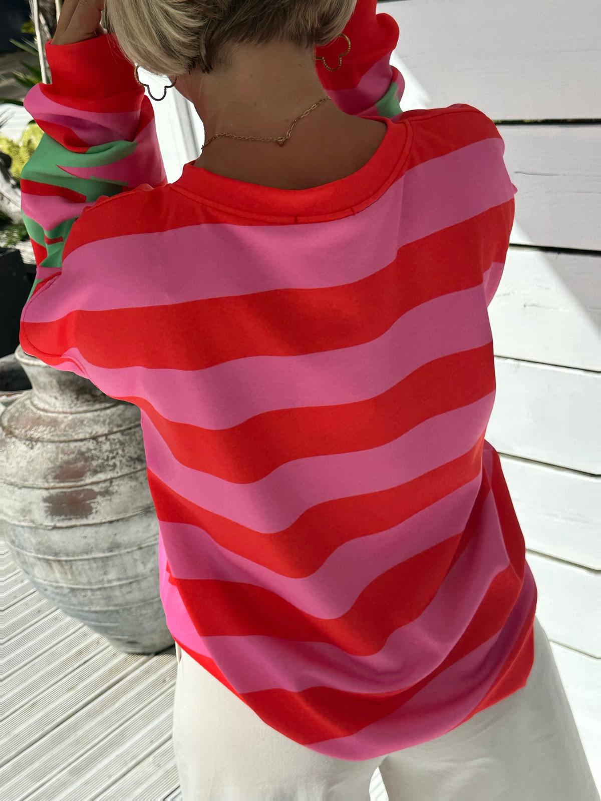 Oversize Sweatshirt „Copenhagen“ – Pink/Red
