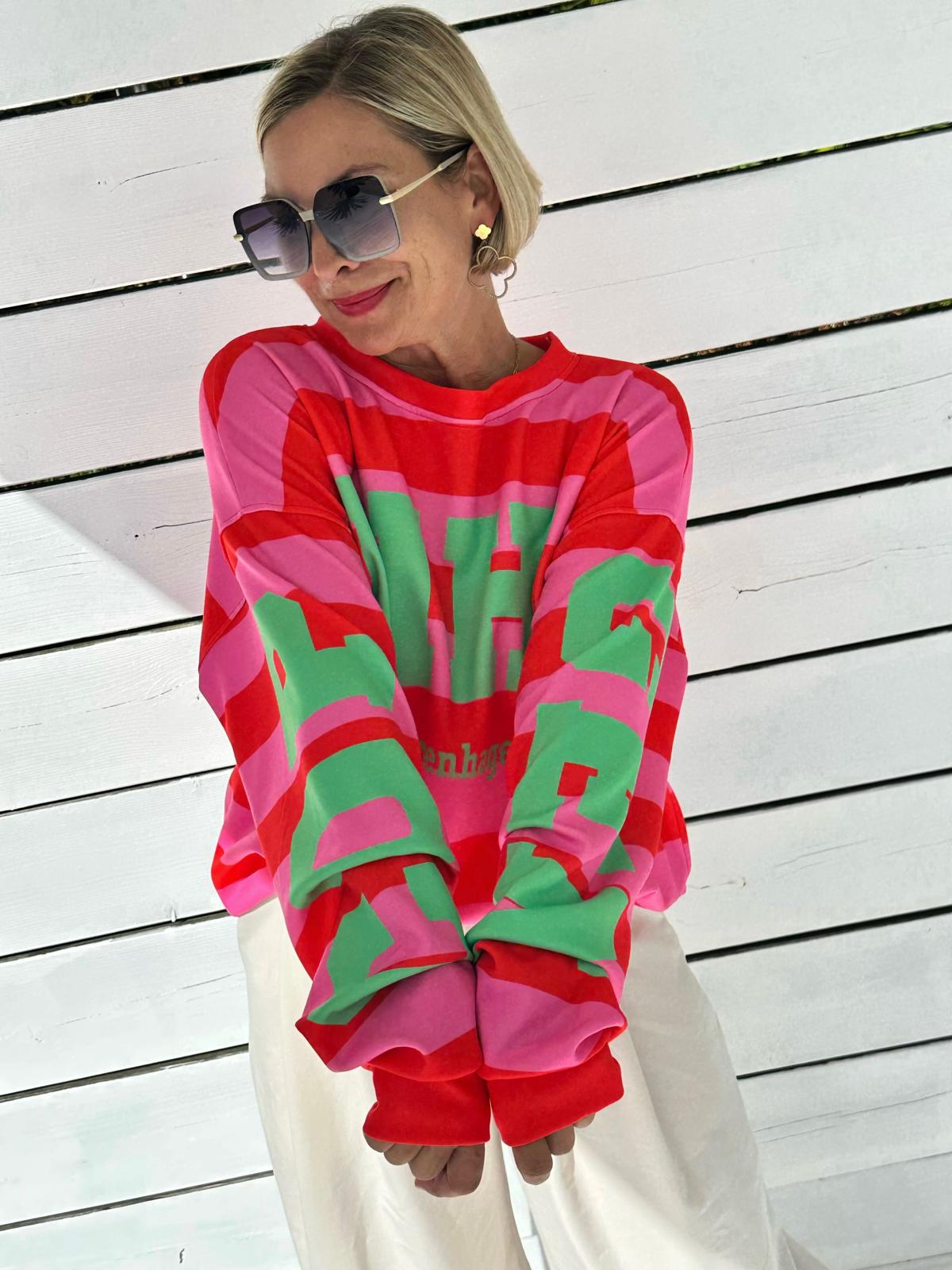 Oversize Sweatshirt „Copenhagen“ – Pink/Red