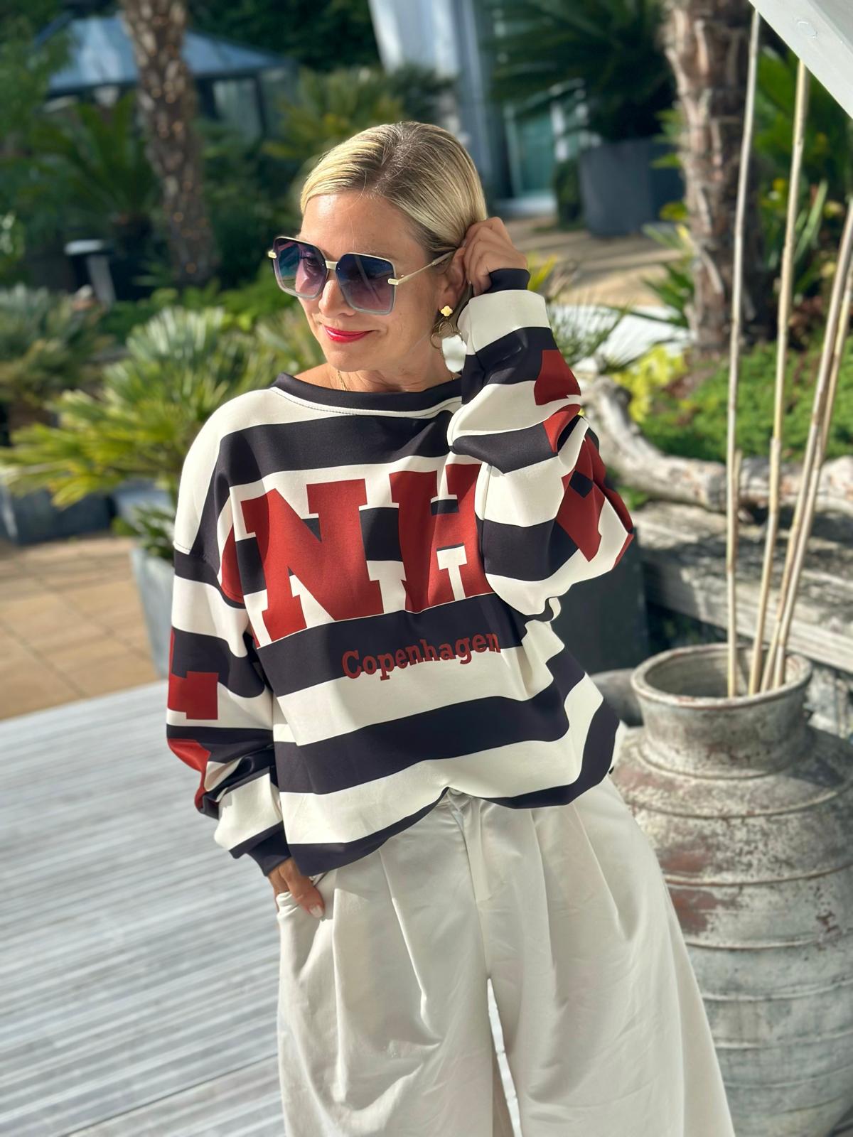 Oversize Sweatshirt „Copenhagen“ – Black/Offwhite