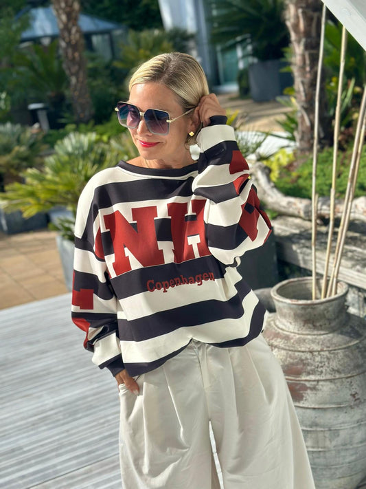 Oversize Sweatshirt „Copenhagen“ – Black/Offwhite