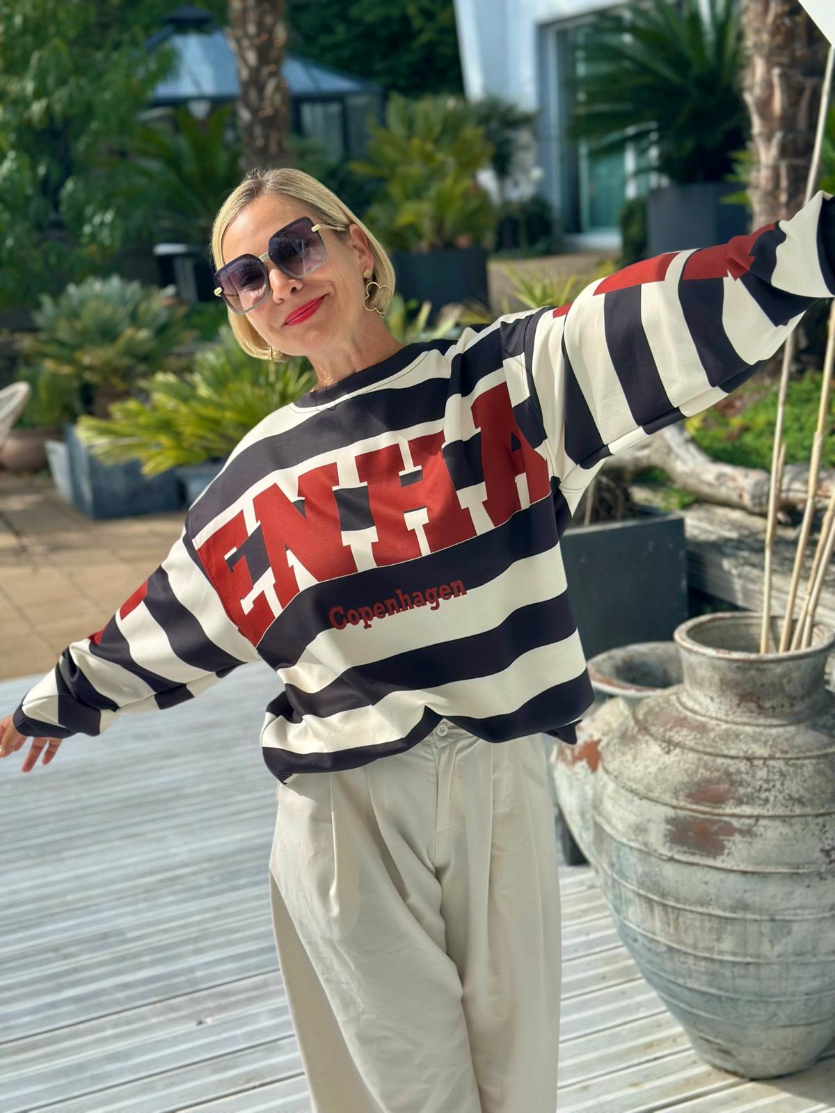Oversize Sweatshirt „Copenhagen“ – Black/Offwhite
