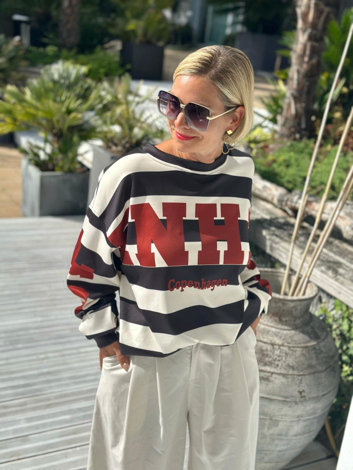 Oversize Sweatshirt „Copenhagen“ – Black/Offwhite