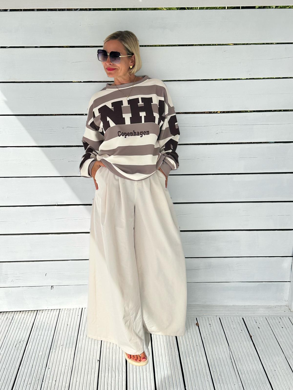 Oversize Sweatshirt „Copenhagen“ – Toffee/Offwhite