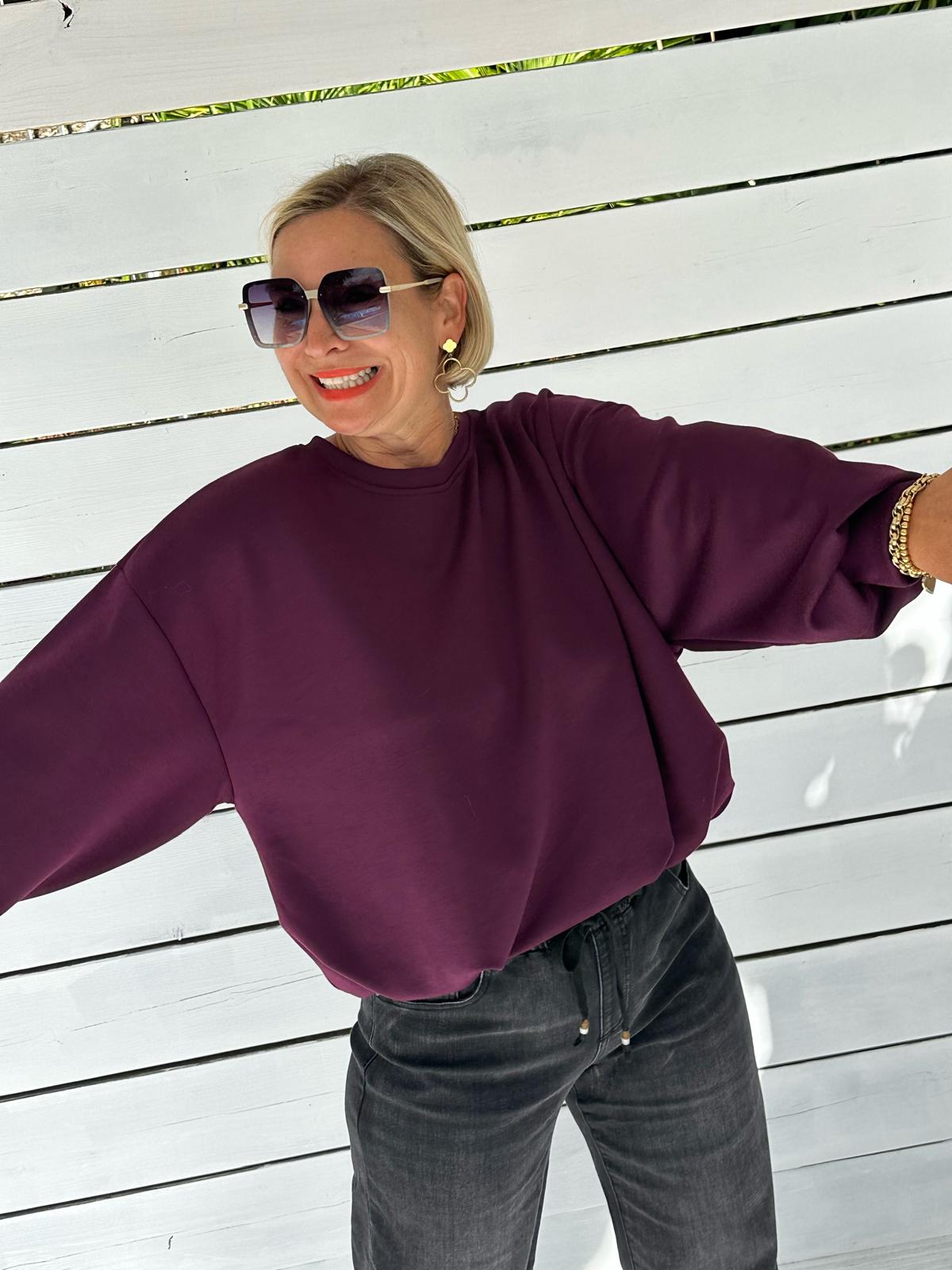 Oversize Sweatshirt „Easy Essential“ – Bordeaux