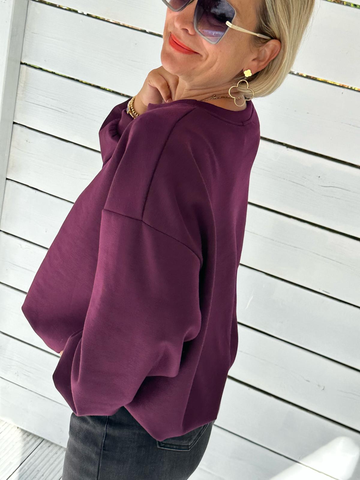 Oversize Sweatshirt „Easy Essential“ – Bordeaux