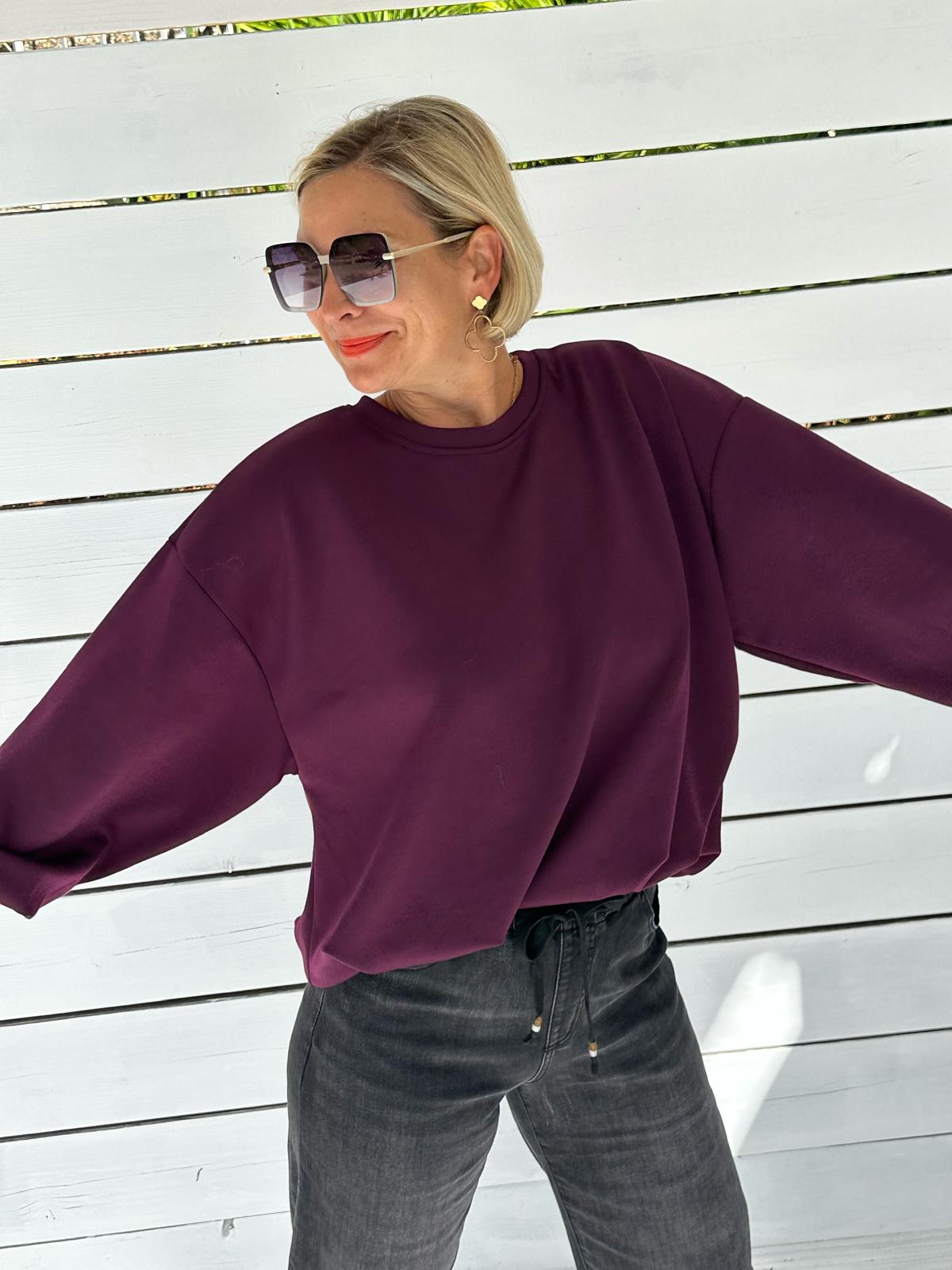 Oversize Sweatshirt „Easy Essential“ – Bordeaux
