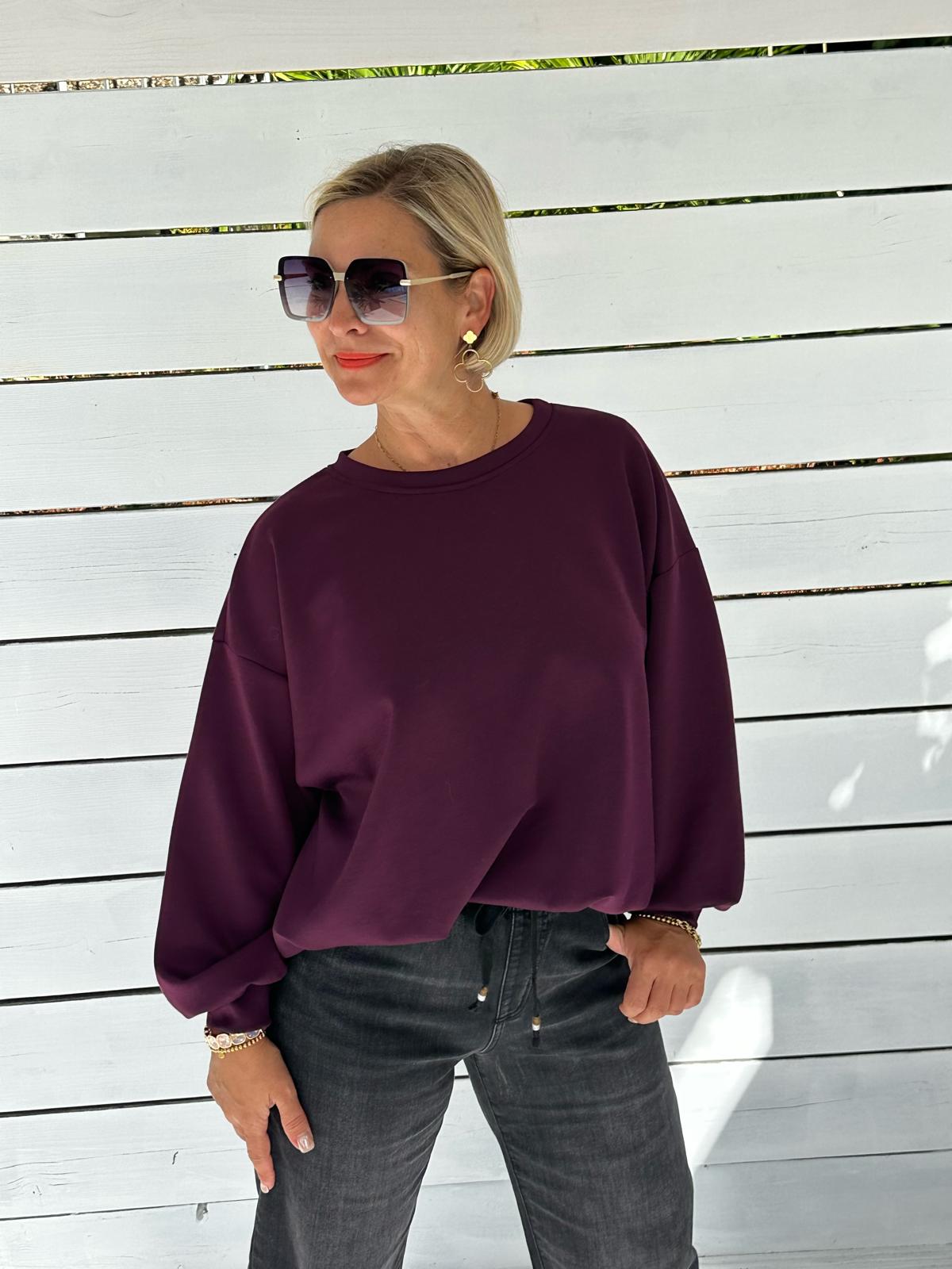 Oversize Sweatshirt „Easy Essential“ – Bordeaux