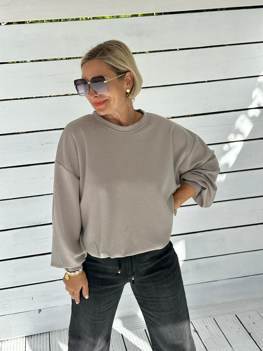 Oversize Sweatshirt „Easy Essential“ – Taupe