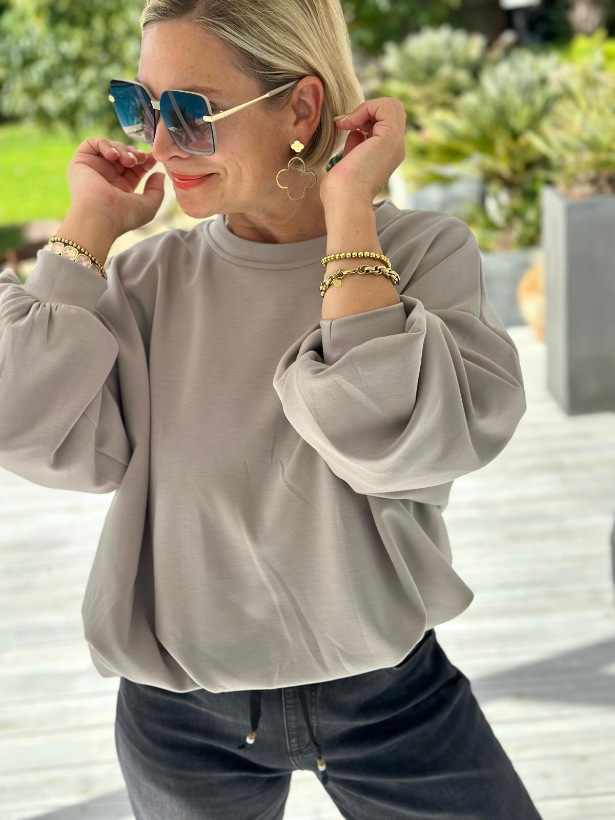Oversize Sweatshirt „Easy Essential“ – Taupe