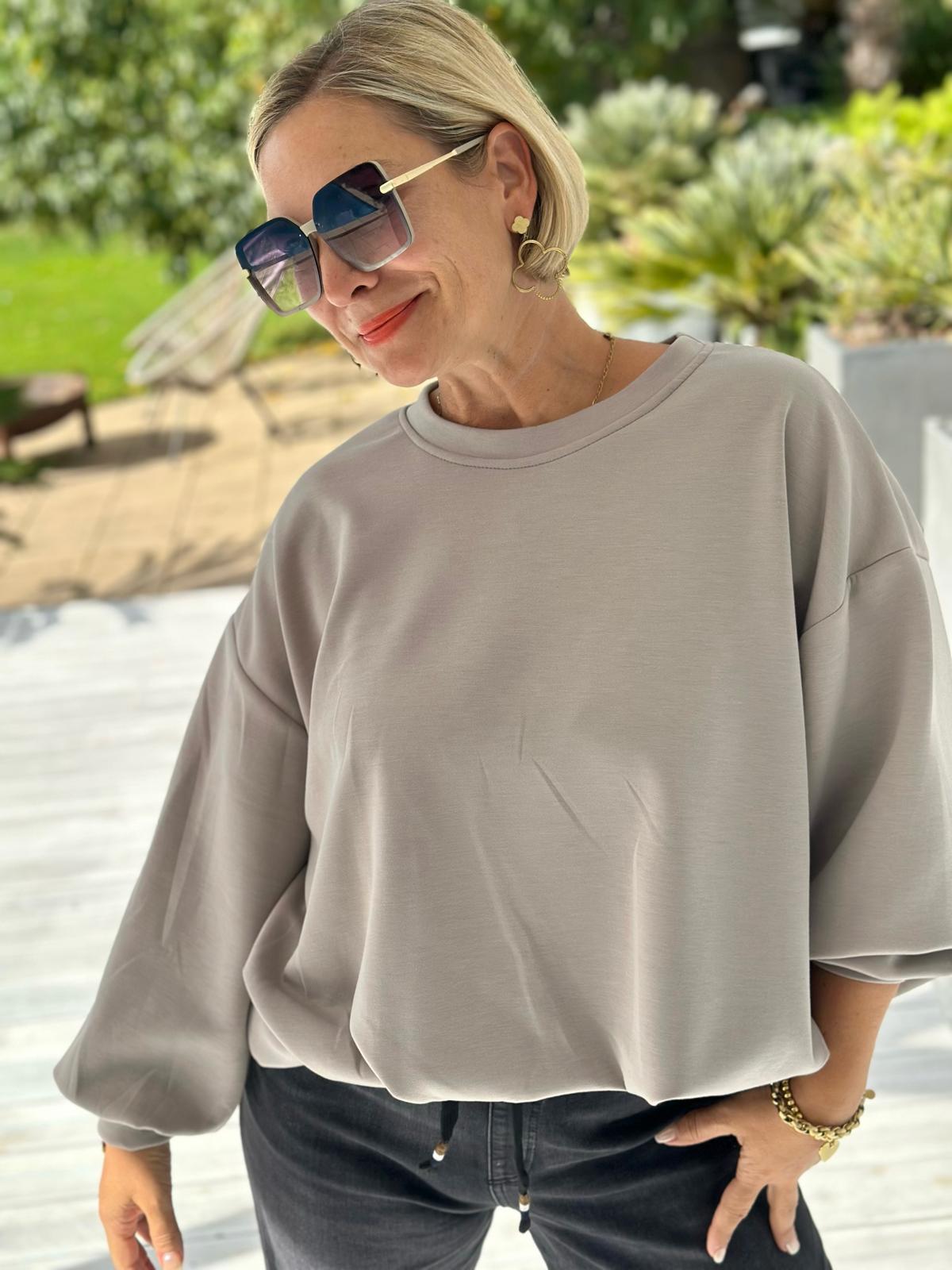 Oversize Sweatshirt „Easy Essential“ – Taupe